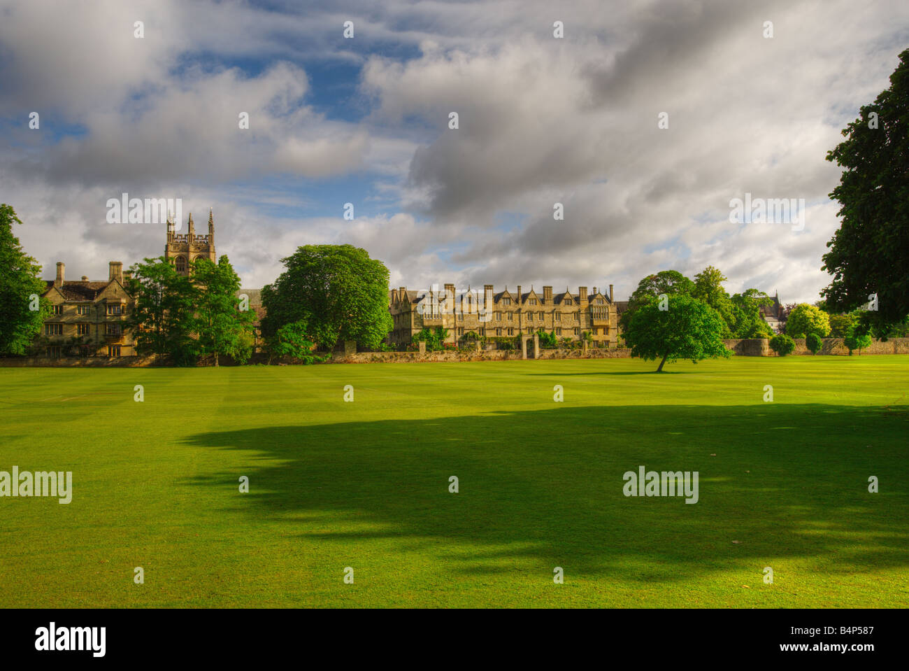 Vista su campo di Merton a Merton College di Oxford University Oxford Inghilterra, Regno Unito Foto Stock