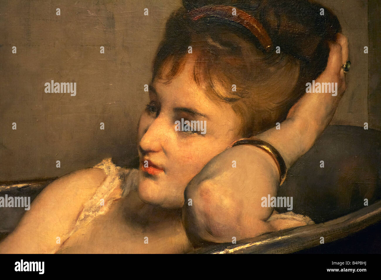 Dettaglio dalla pittura denominato Le bain o la vasca da bagno da Alfred Stevens Musee d orsay Parigi Francia Foto Stock