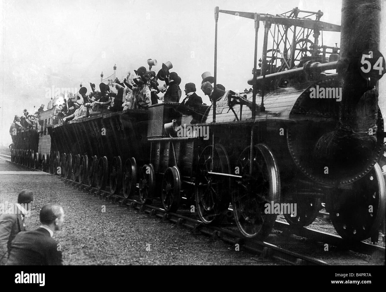 Le celebrazioni del centenario nel 1925 per l'apertura di Stockton e la stazione ferroviaria di Darlington 100 anni prima Foto Stock