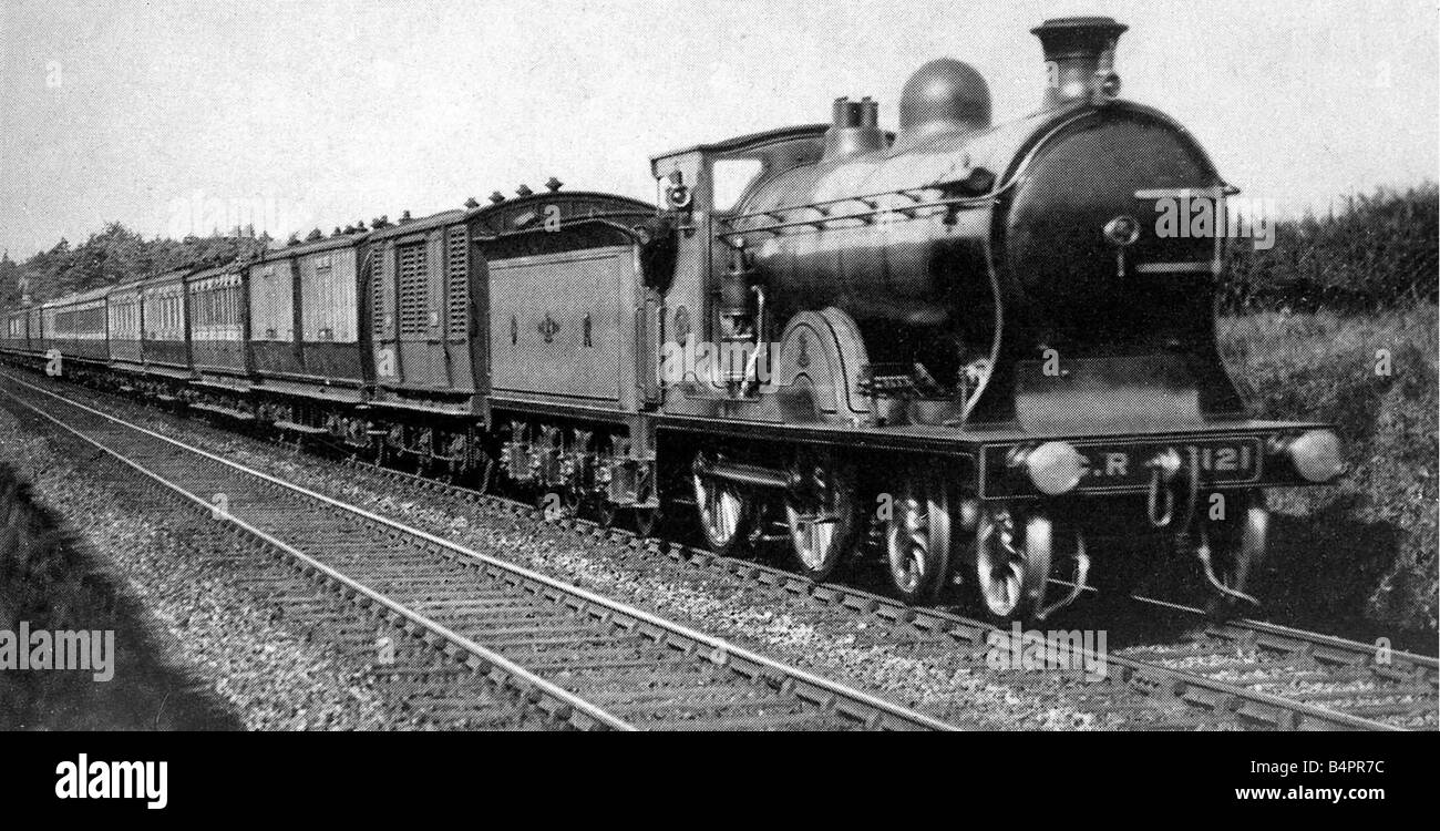 Il motore n. 121 che ha tirato la Gretna truppe coinvolte in Treno Il treno in crash durante la Prima Guerra Mondiale circa 1914 Foto Stock