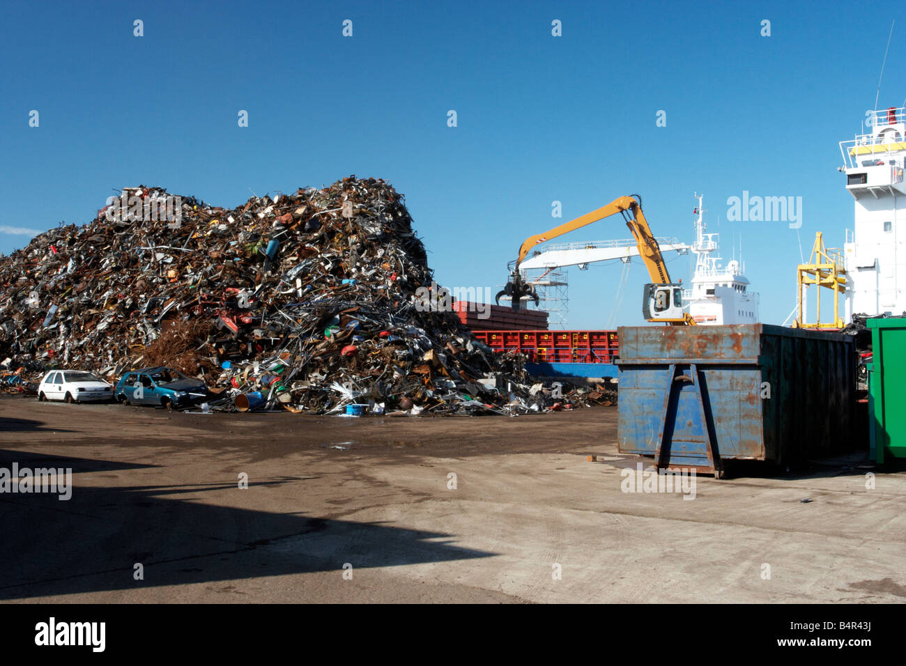 Cantiere di scarto,metalli di scarto,riciclare sito,Great Yarmouth Harbour, Foto Stock