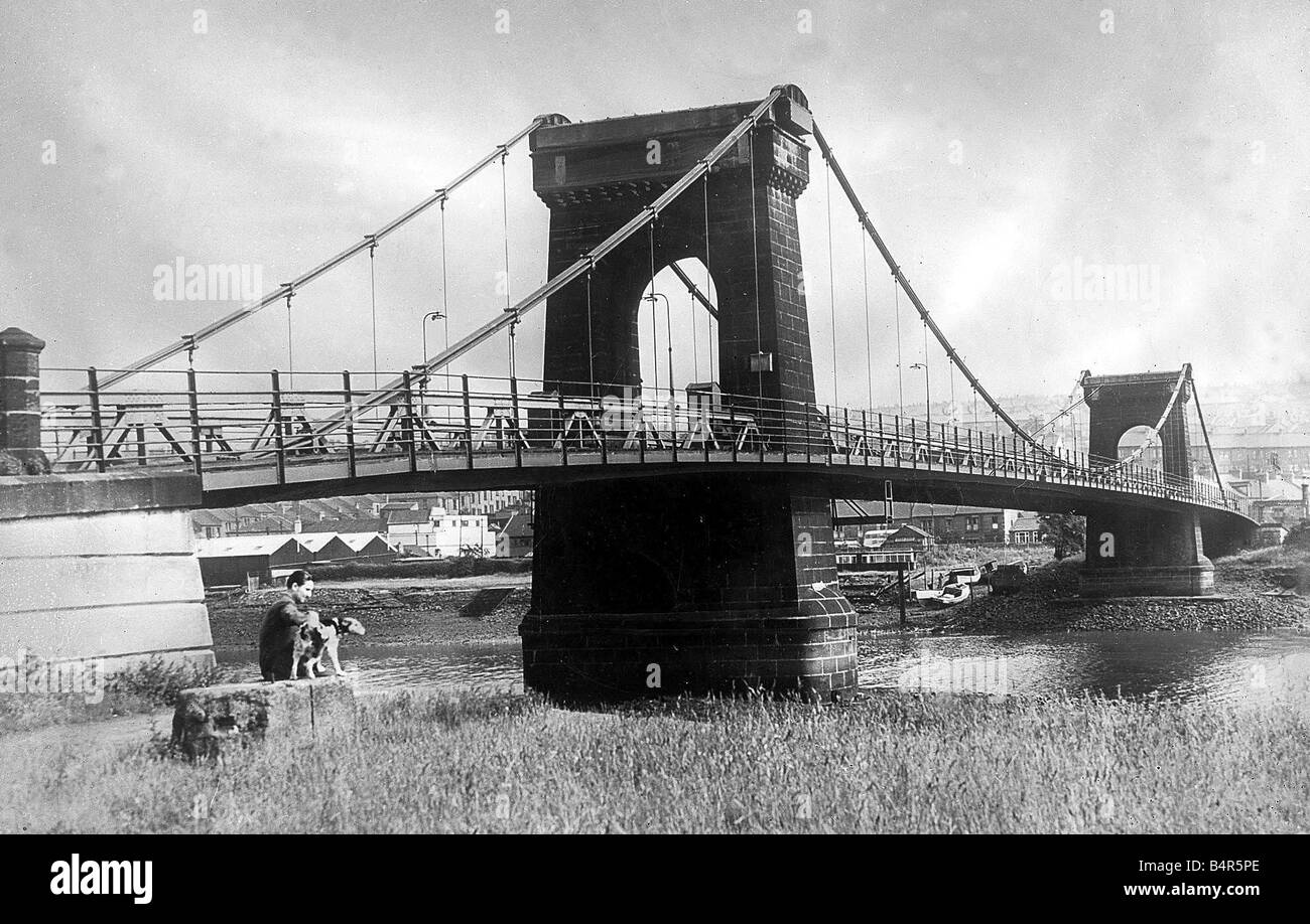 Il vecchio ponte Scotswood c 1959 Foto Stock