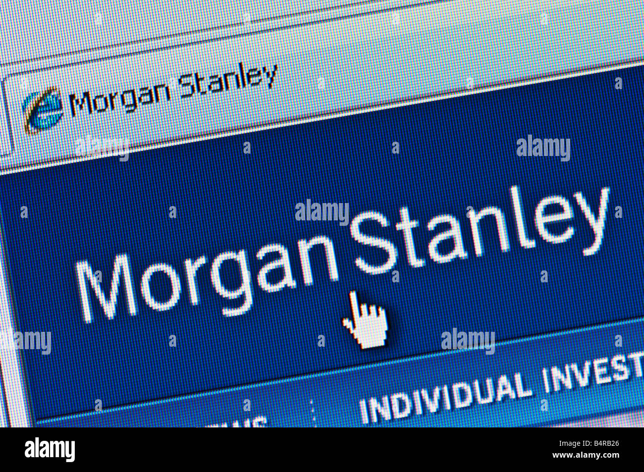 Macro screenshot di Morgan Stanley sito solo uso editoriale Foto Stock