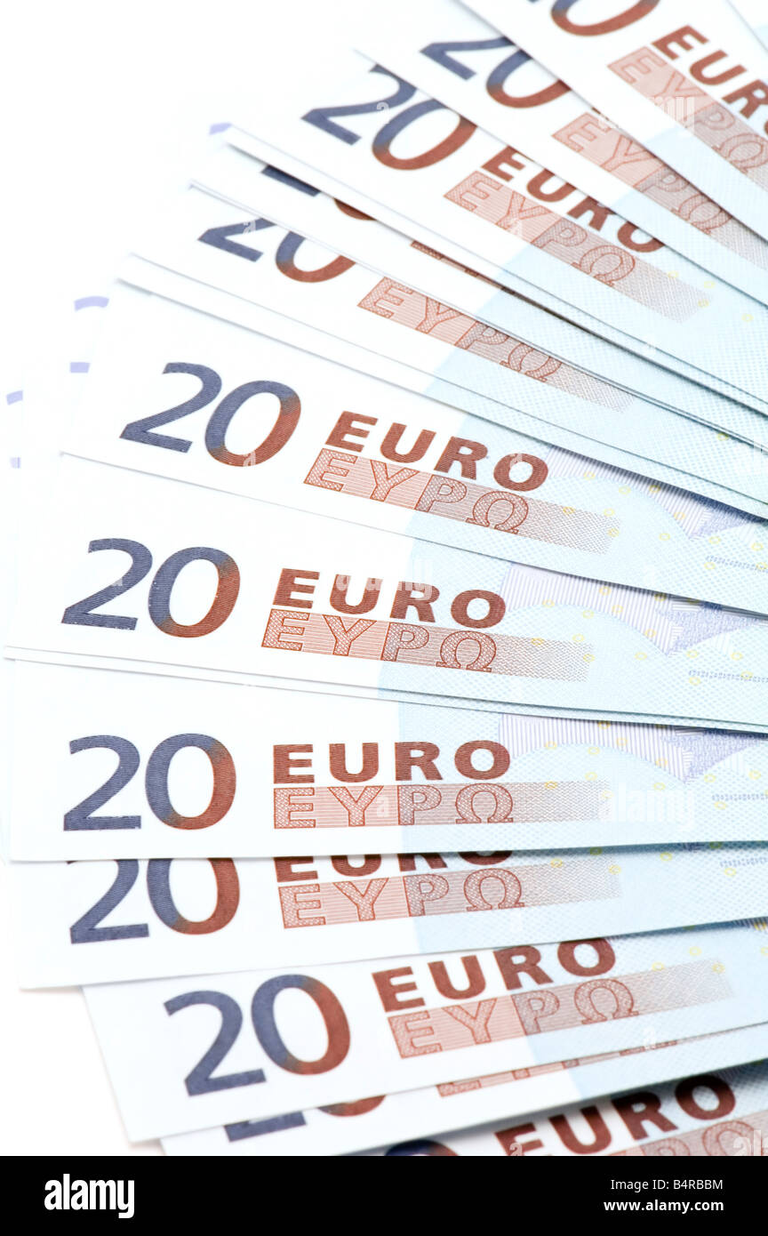 Scopo su bianco banca europea la carta Foto Stock