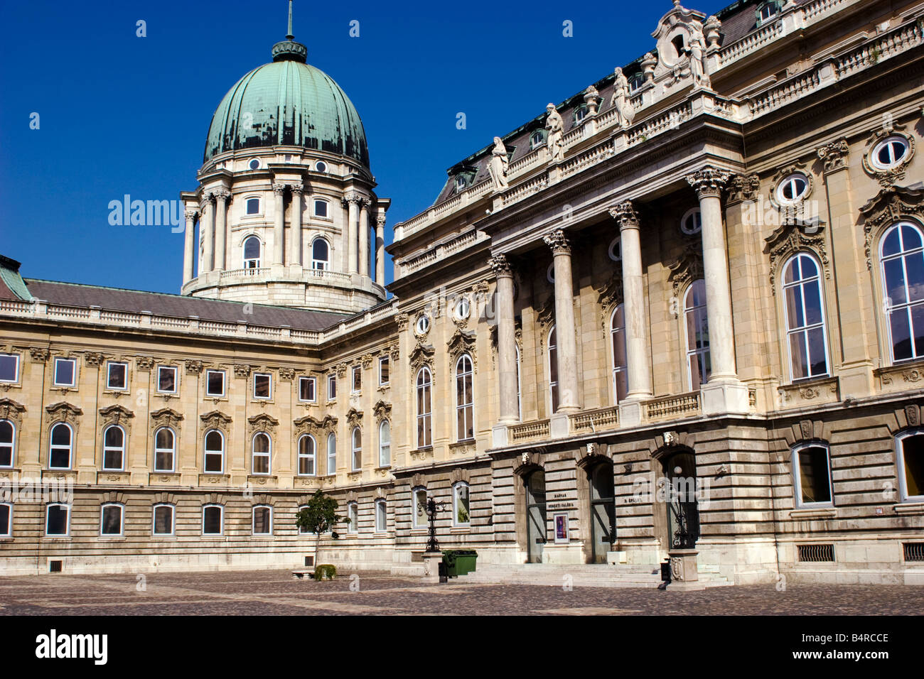 Cortile interno del Castello di Buda (Budavar) a Budapest, Ungheria Foto Stock