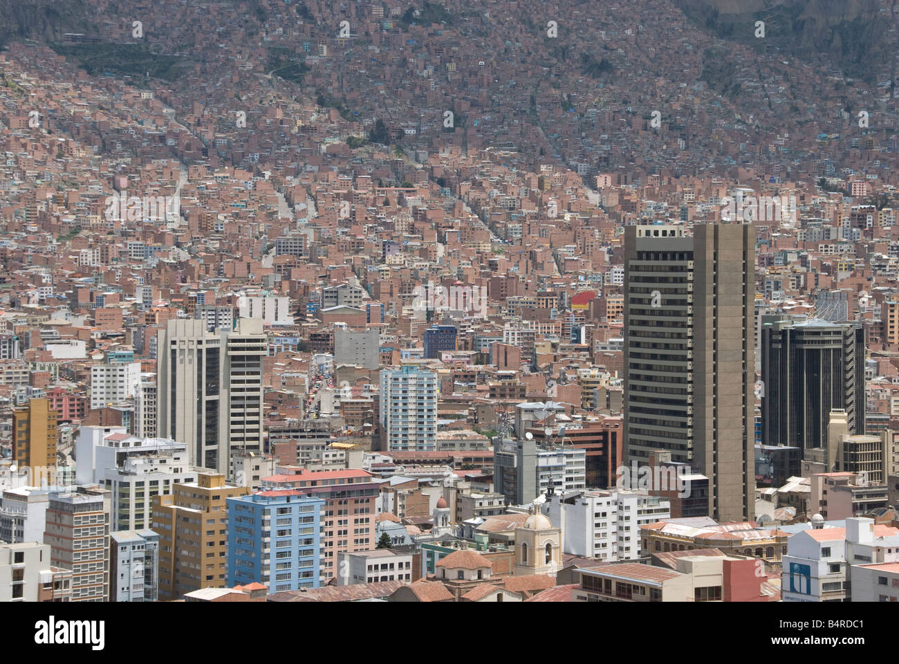 Vista di La Paz, capitale della Bolivia. Foto Stock