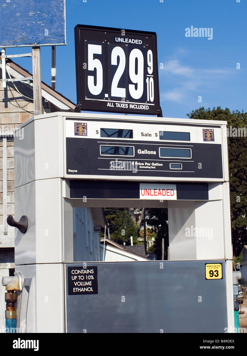 Pompa a gas con prezzo elevato, settembre 2008, Long Island, New York Foto Stock