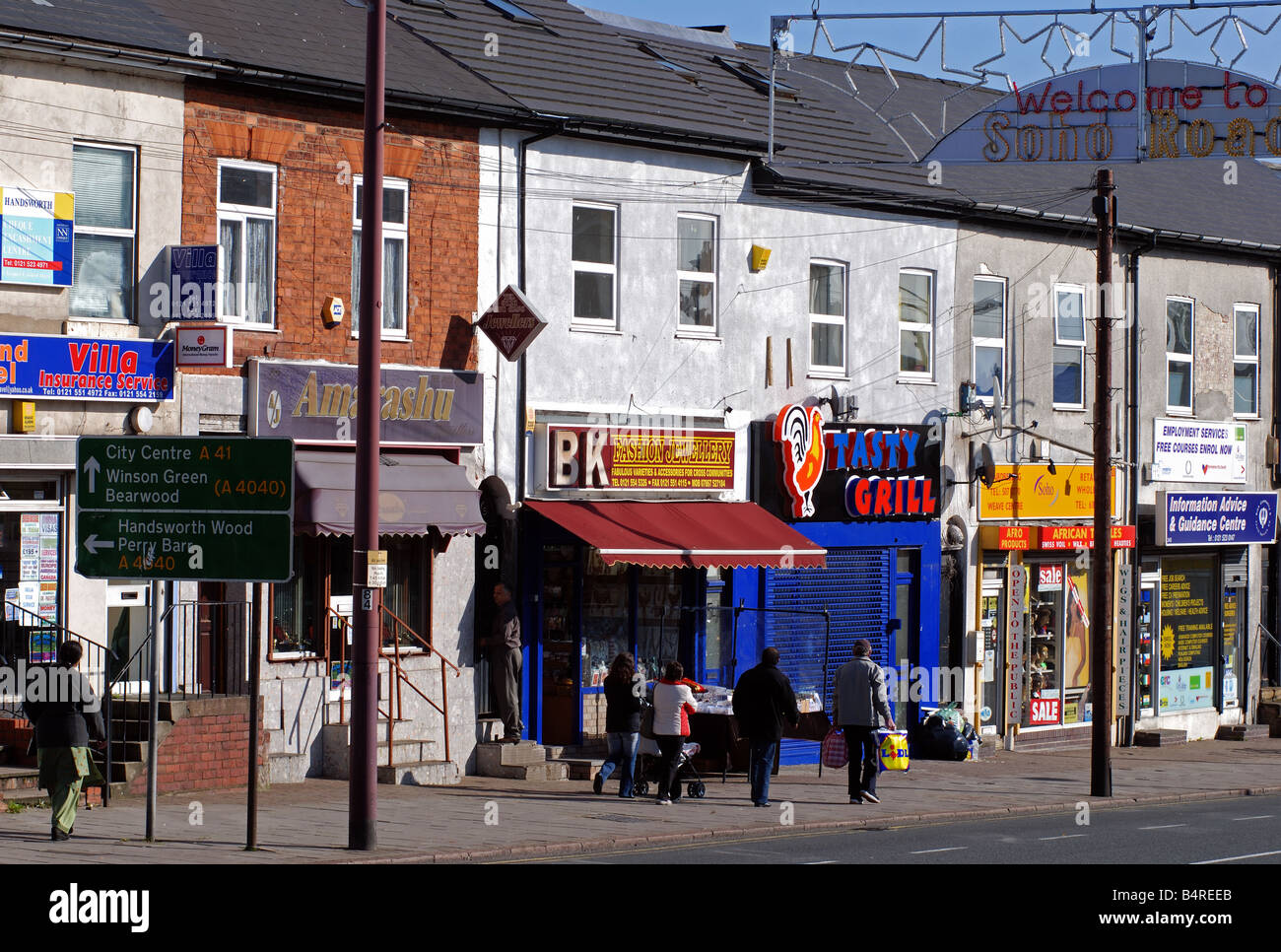 Soho Road, Handsworth, Birmingham, West Midlands, England, Regno Unito Foto Stock