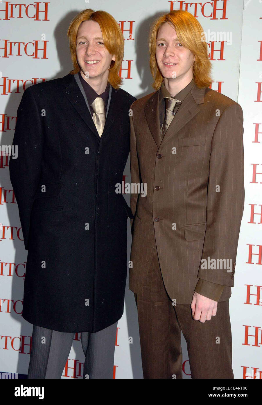 La Phelps gemelli da Harry Potter film godetevi la premiere del nuovo Will Smith film in Birmingham Foto Stock