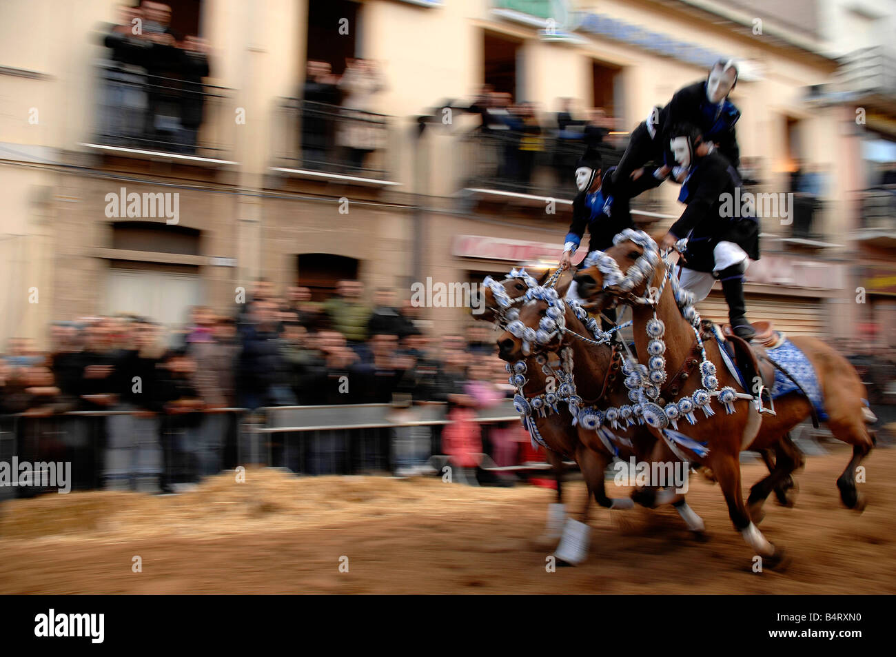 Pariglie esposizioni festa Sartiglia di Oristano Sardegna Italia Foto Stock