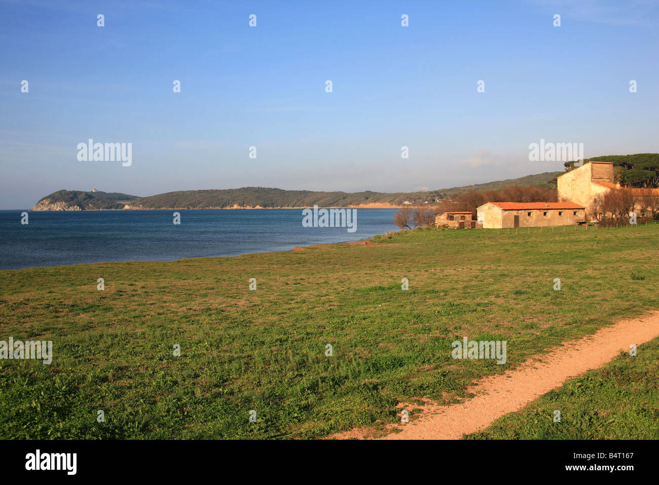 Panorama sul Golfo Baratti Toscana Italia Foto Stock