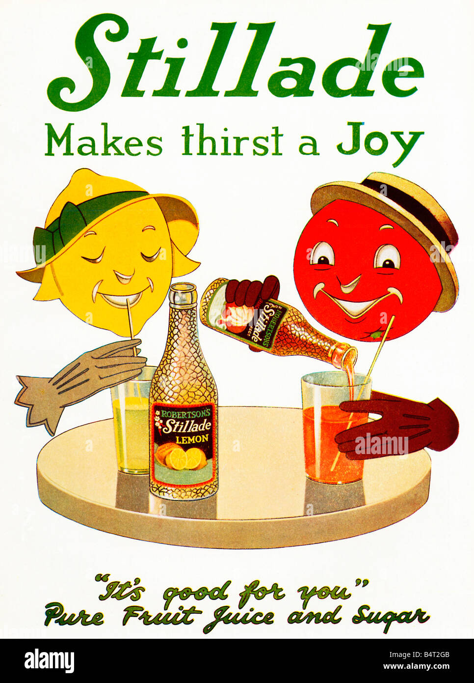Stillade rende la sete di una gioia 1948 spot per la lingua inglese di limone e di arancia soft drink realizzato da Robertsons Foto Stock