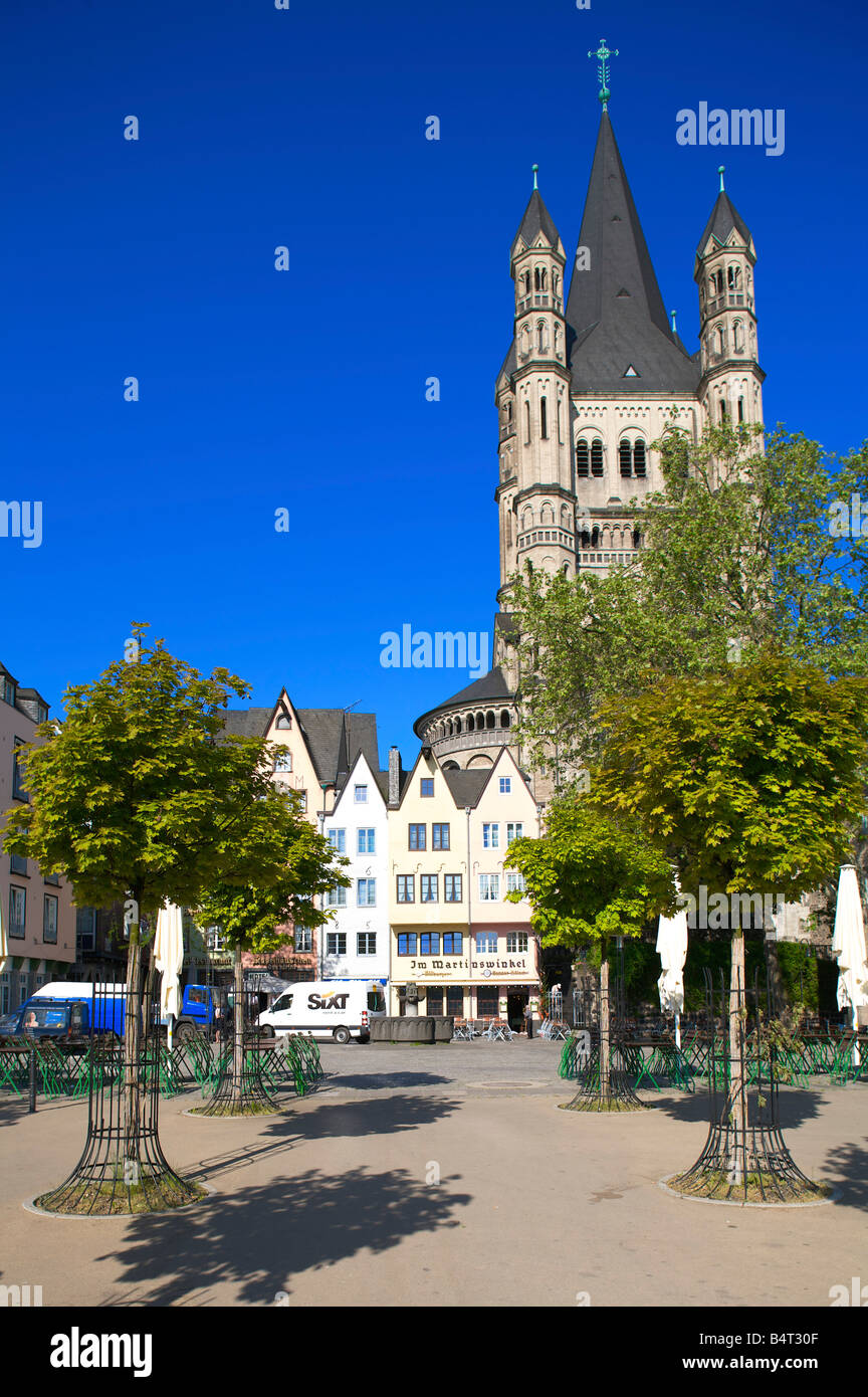 Al lordo di San Martin Kirche, Colonia, Renania settentrionale-Vestfalia, Germania Foto Stock