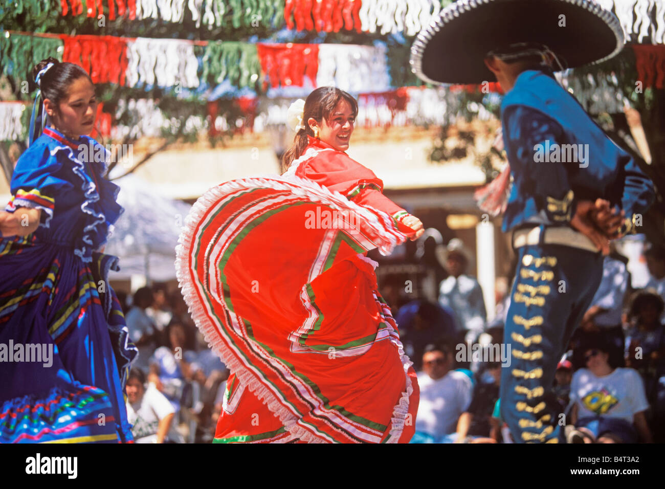 Ballet Folklorico ballerini Cinco de Mayo Fiesta Las Cruces New Mexico Foto Stock