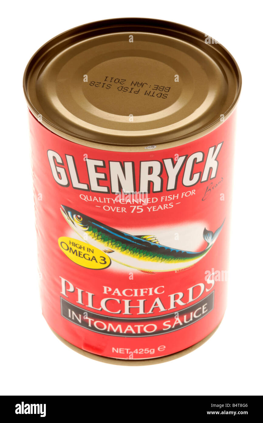 Lo stagno di le sarde in salsa di pomodoro Foto Stock