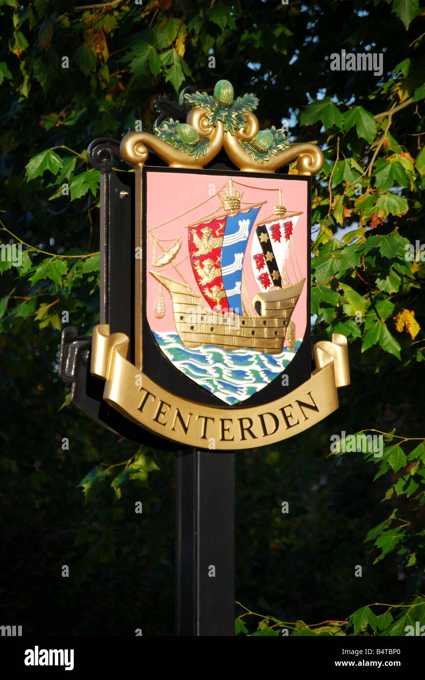 Città segno, Tenterden, Kent, England, Regno Unito Foto Stock