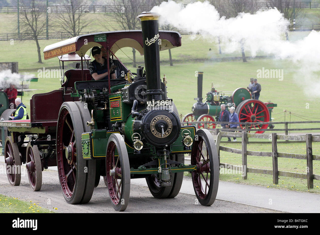 Con trazione a vapore il motore al rally Beamish Open Air Museum Contea di Durham Foto Stock