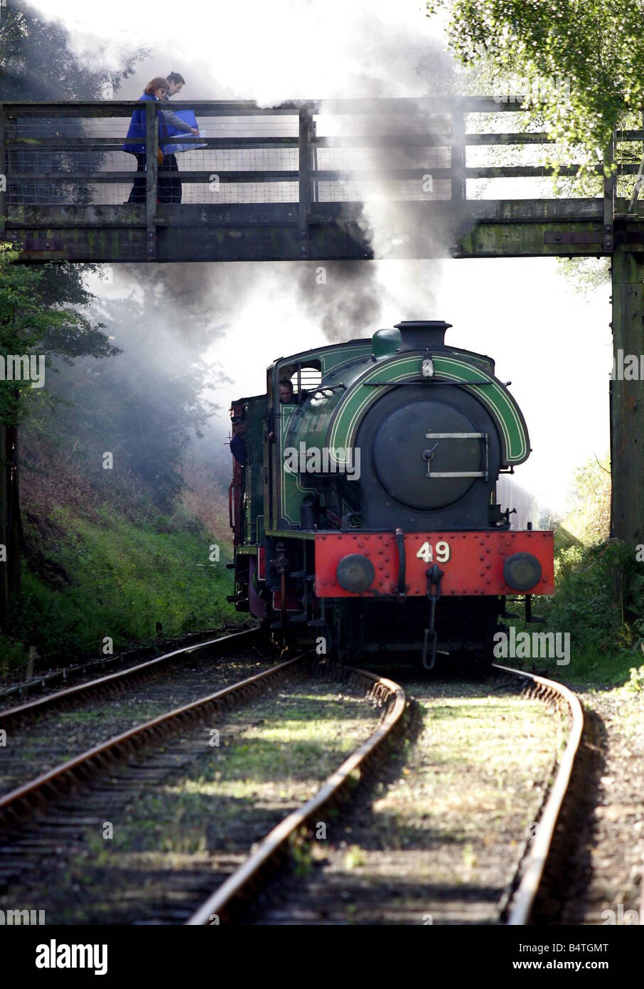 I visitatori di Tanfield Railway sono state trattate per la sua prima locomotiva a vapore di gala in 13 anni Foto Stock