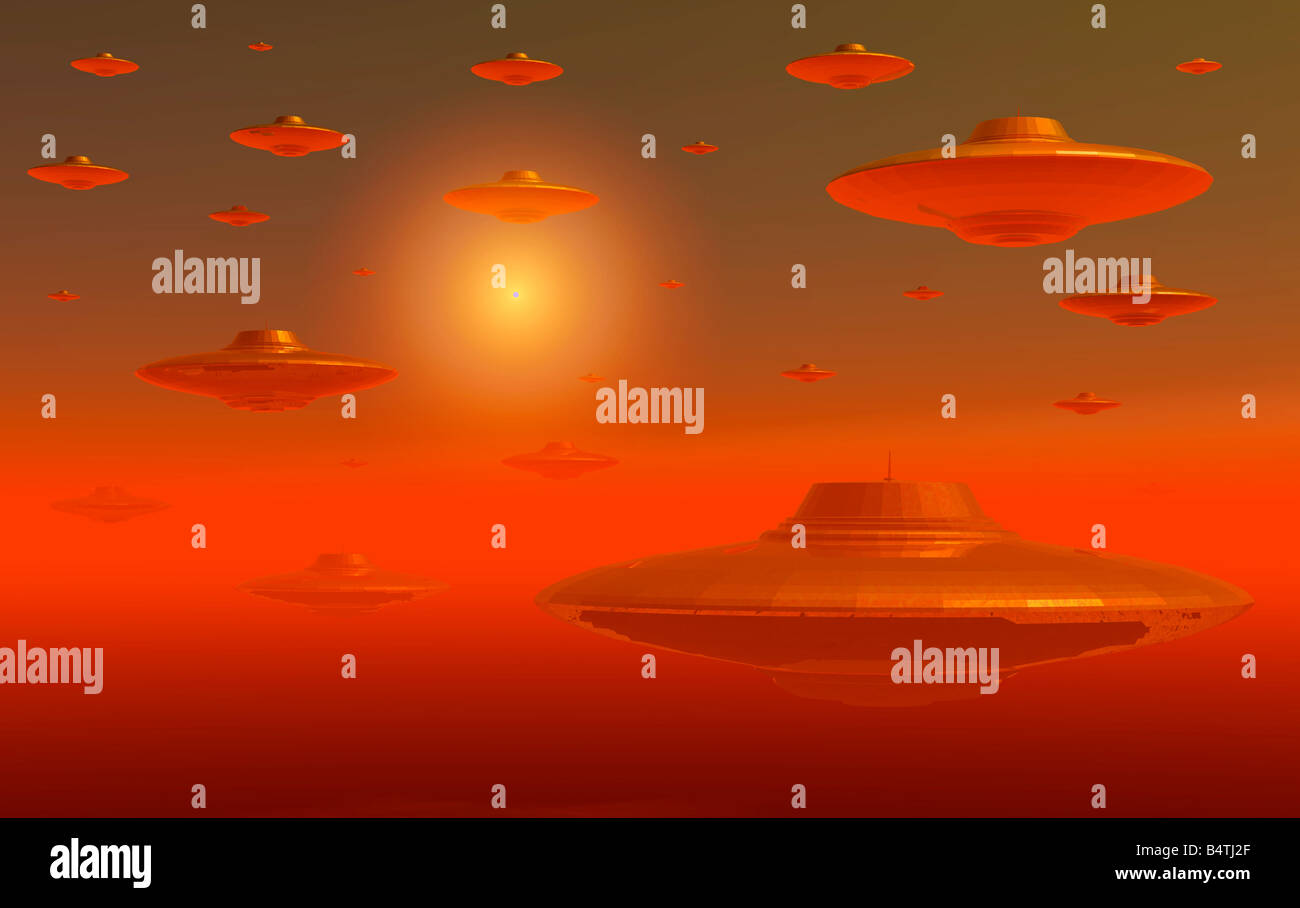 UFO invasione. Foto Stock