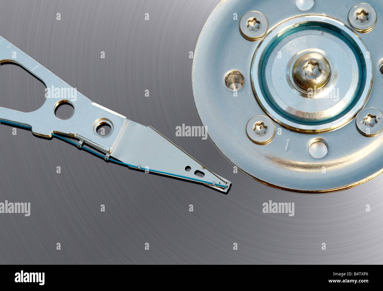 Extreme close-up del disco rigido e la barra di distribuzione Foto Stock