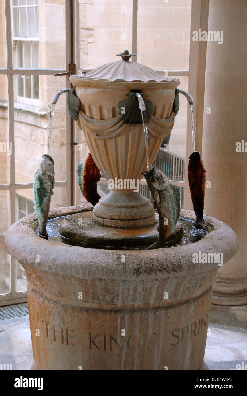 Il Re della primavera fontana, la camera della pompa, Bagni Romani, bagno, Somerset, Inghilterra, Regno Unito Foto Stock