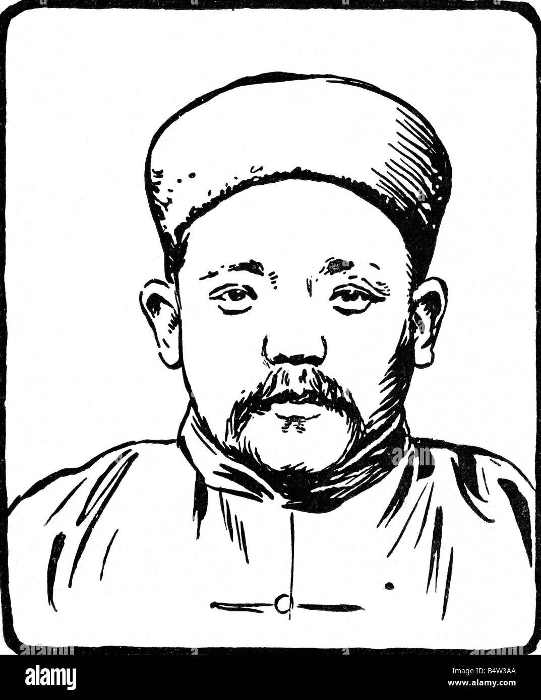 Yuan Shikai, 16.9.1859 - 6.6.1916, comandante e politico militare cinese, ritratto, disegno di Arthur Ratzka, Germania, novembre 1901, Foto Stock