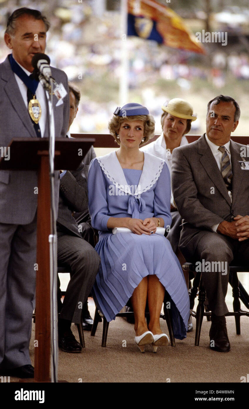 La principessa Diana Prince Charles visita d'oltremare Australia Ottobre 1985 Foto Stock