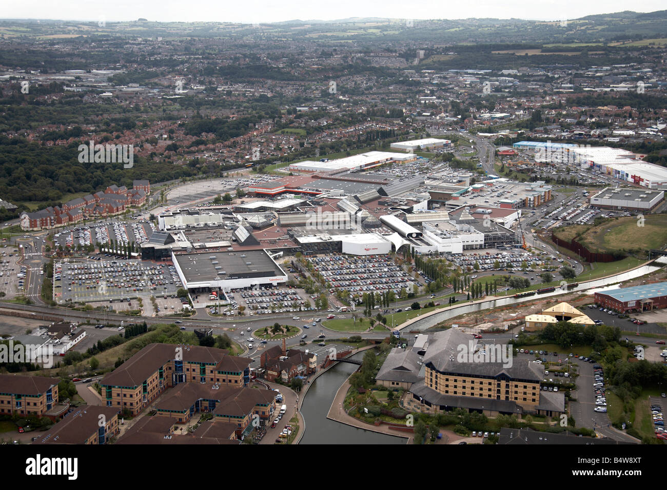Vista aerea del sud est di Merry Hill Retail Park livello Street Pedmore Road business park Brierley Hill West Midlands DY5 Inghilterra Foto Stock