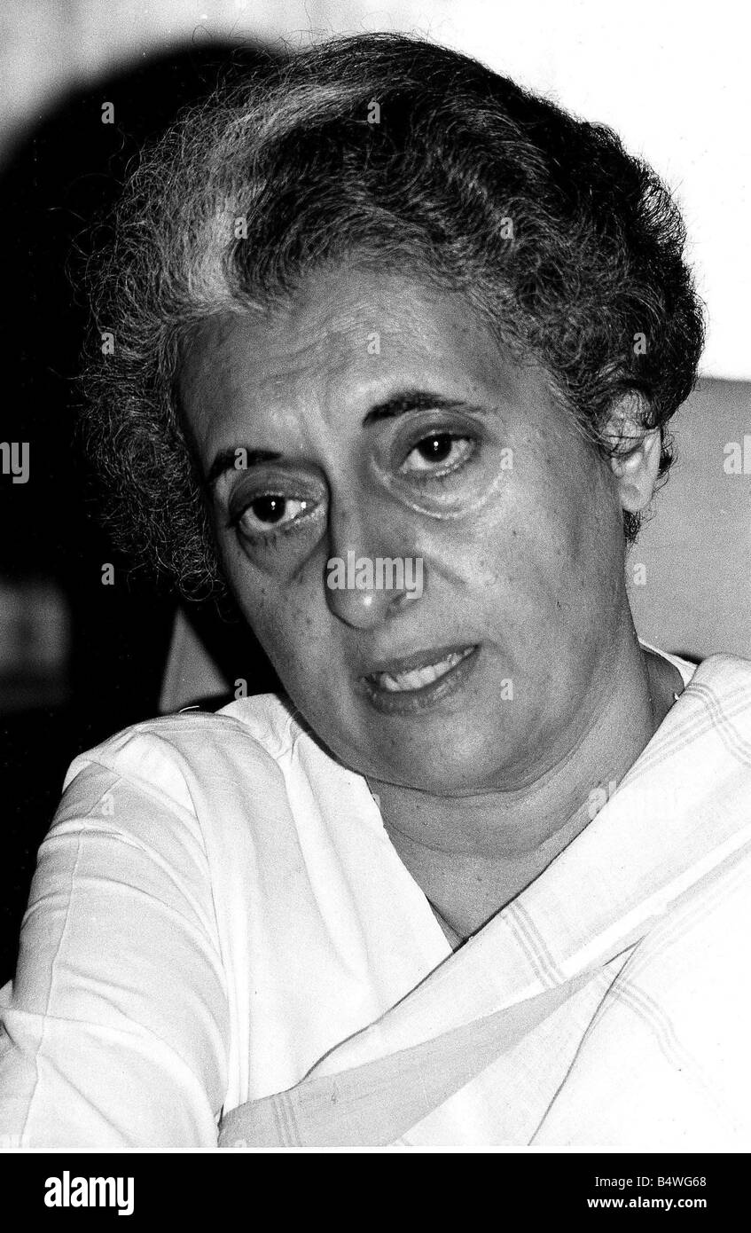 La signora Indira Gandhi Primo Ministro dell'India Foto Stock