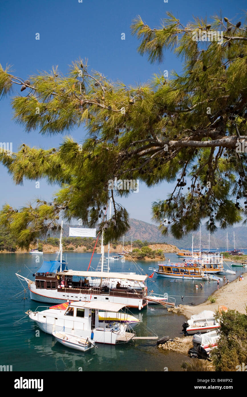 Vista del 12 isole, mentre su una barca da excusion Dalyan Turchia Foto Stock