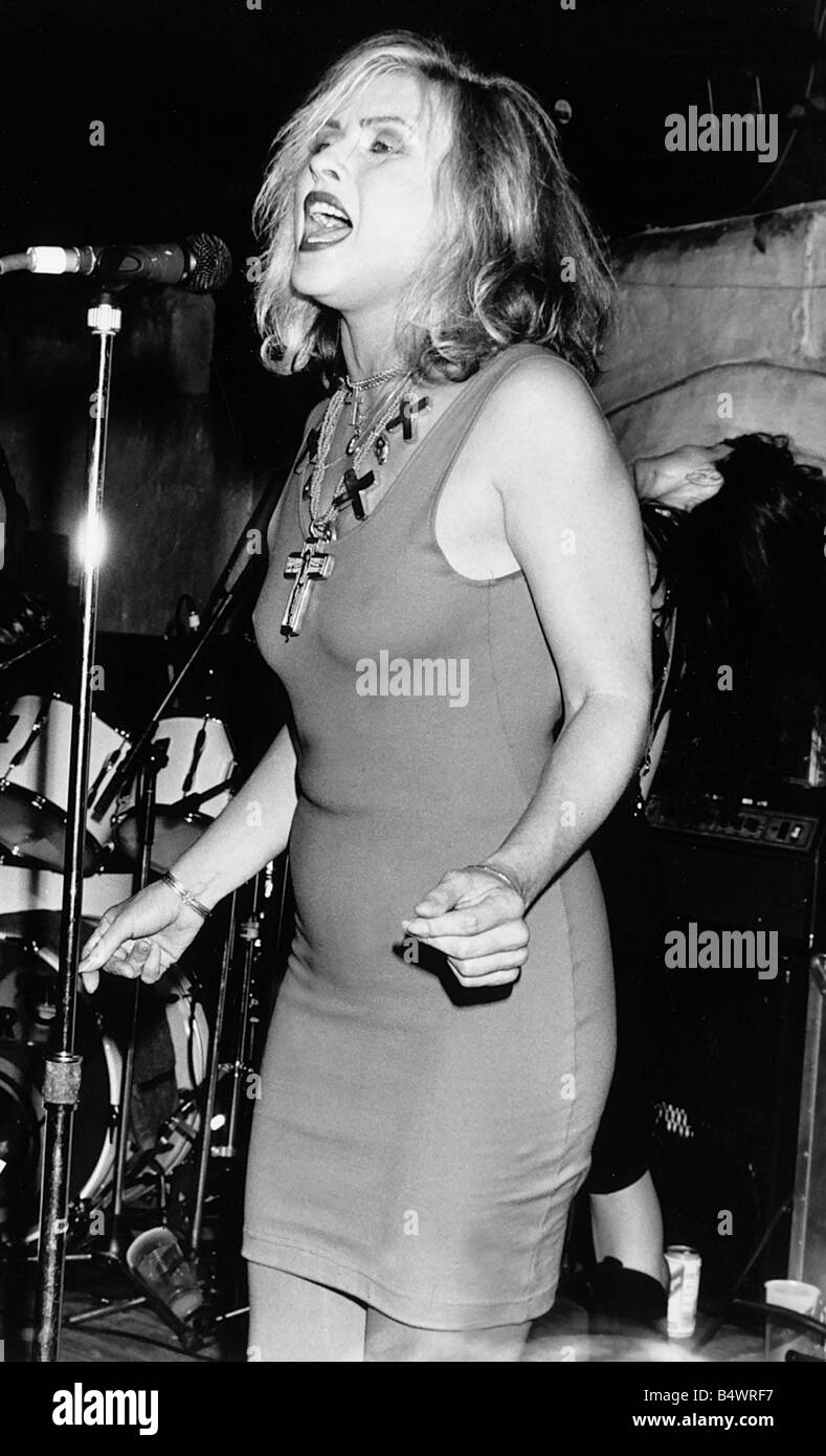 Debbie Harry cantante pop sul palco 1989 Foto Stock
