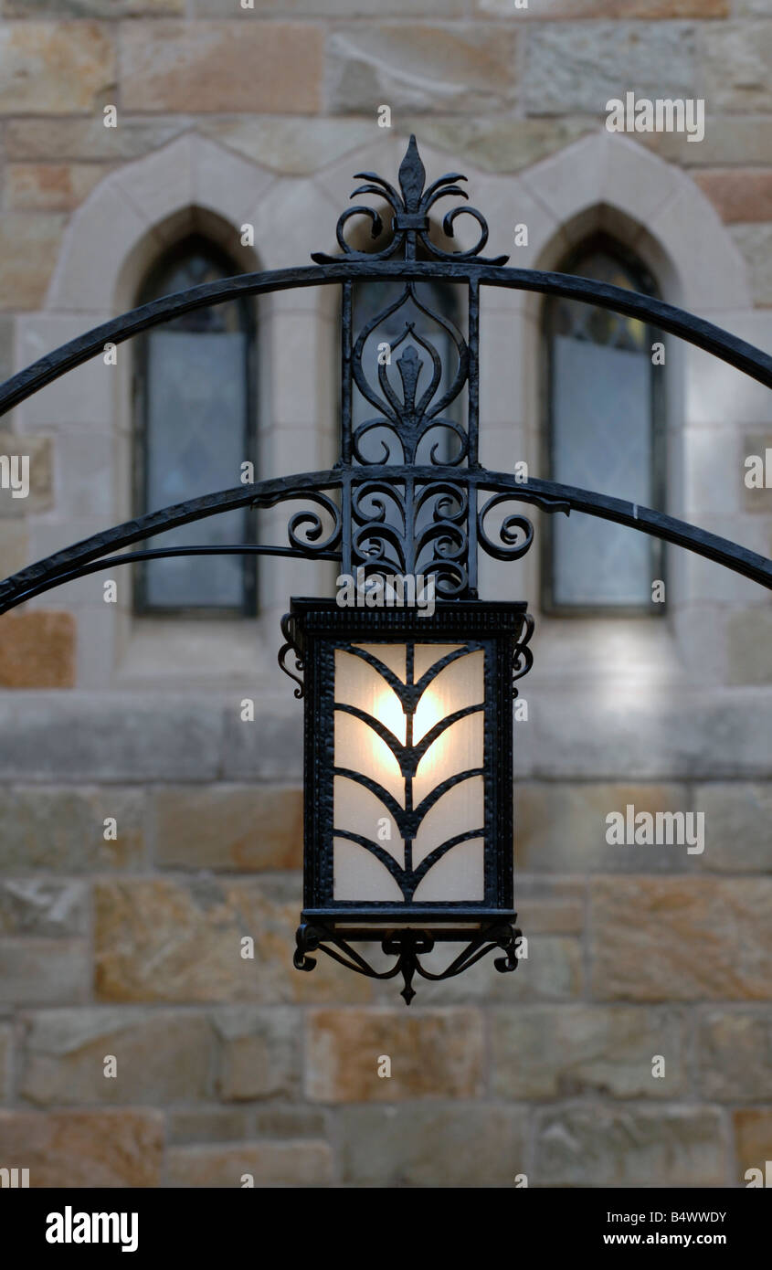 Ferro battuto lampada Saybrook College università di Yale Foto Stock