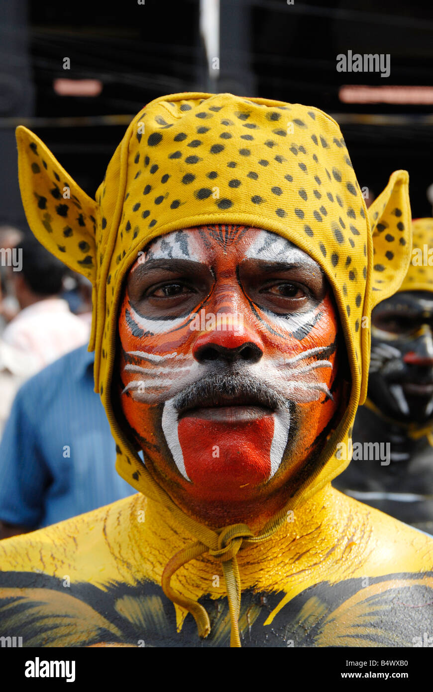 Pulikali durante il Festival di Onam del Kerala, India Foto Stock