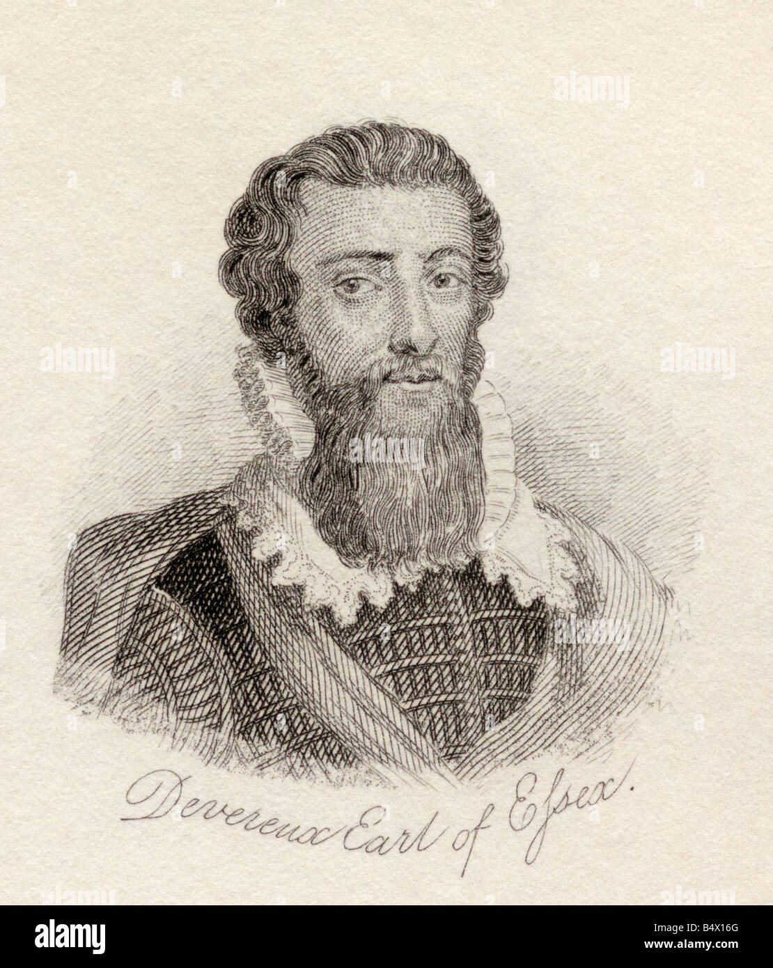 Robert Devereux, 2° Conte di Essex, Viscount Hereford, Signore Ferrers, Signore Bourchier, 1567 - 1601. Soldato inglese, eroe militare e cortigiano. Foto Stock