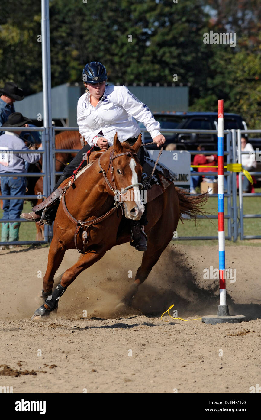 Alta scuola ragazzi e ragazze Rodeo concorrenza Port Huron Michigan Foto Stock