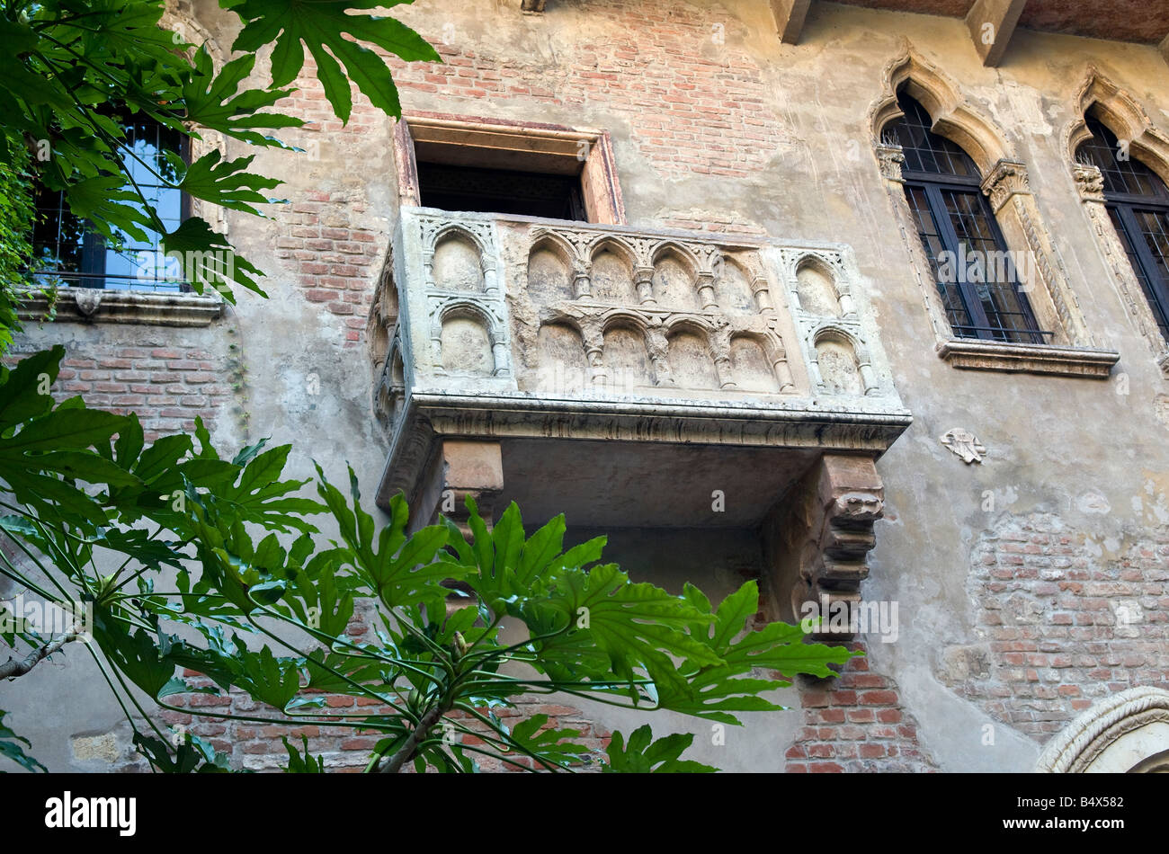 Il balcone di Giulietta, Verona, Italia Foto Stock