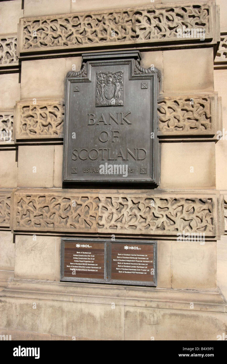 Halifax Bank of Scotland HBOS sul tumulo Edinburgh Foto Stock