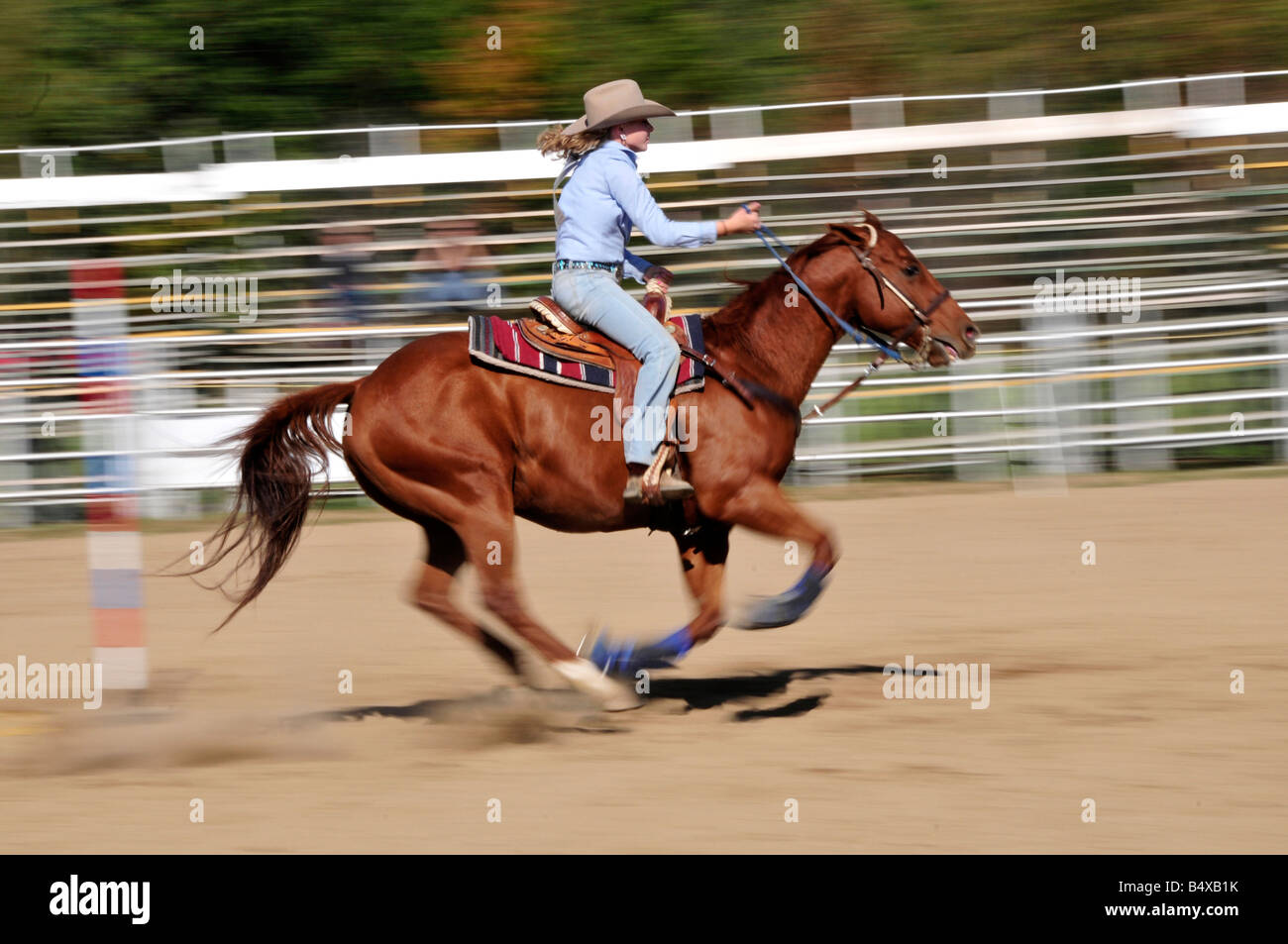 Alta scuola ragazzi e ragazze Rodeo concorrenza Port Huron Michigan Foto Stock