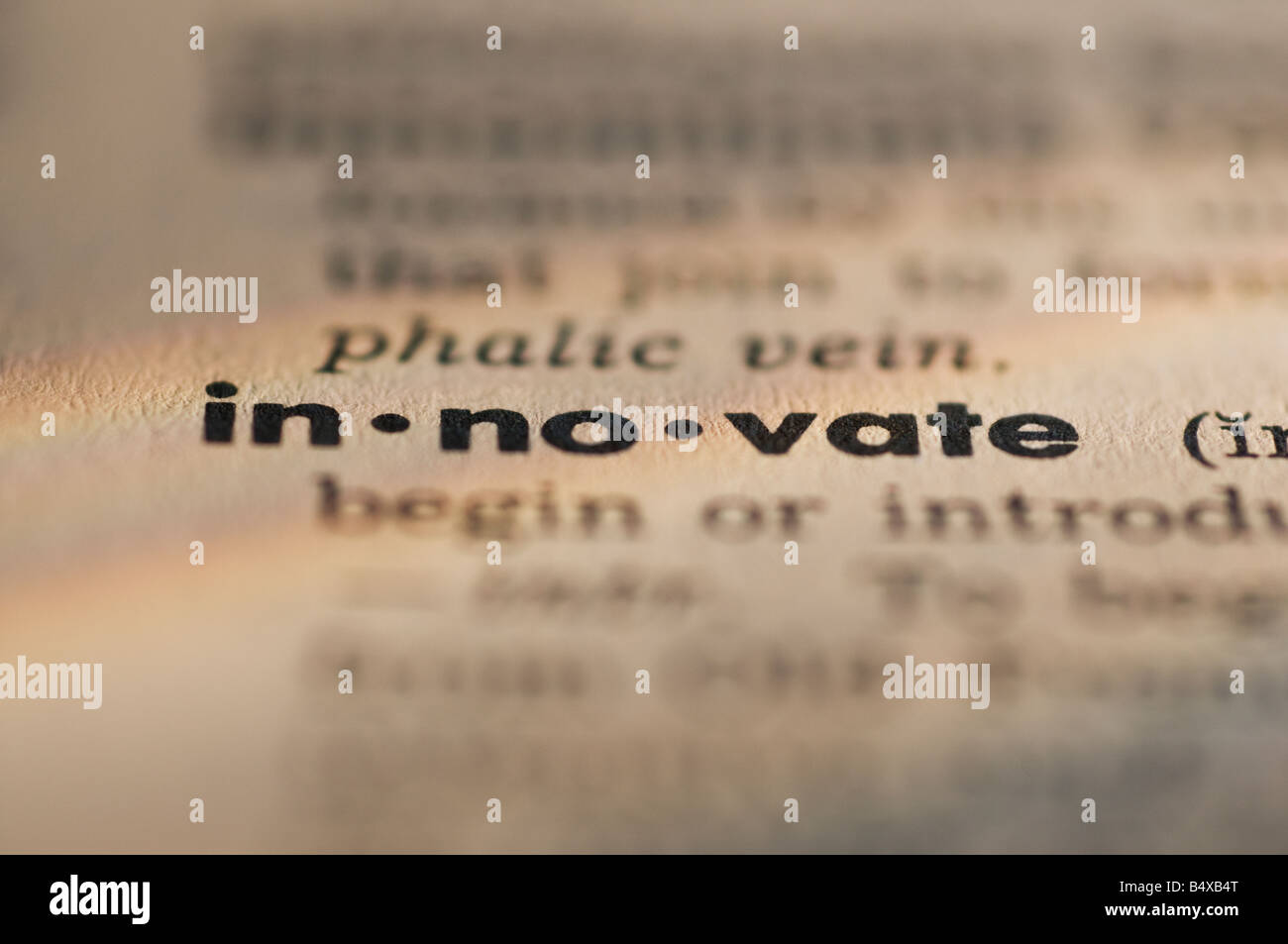 Close up di innovare definizione Foto Stock