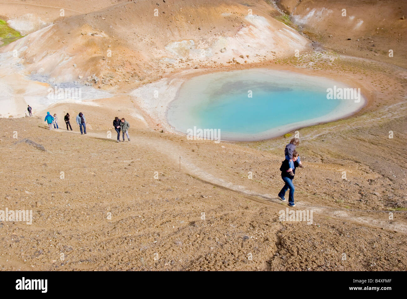 Krafla area geotermale vicino Lago Myvatn, il nord dell'Islanda. Foto Stock