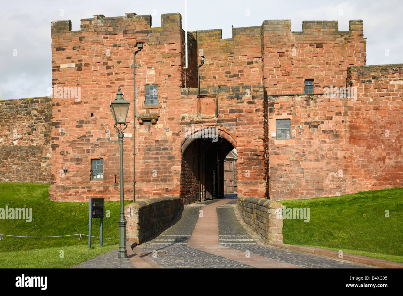 Carlisle Castle Casa di gate. Carlisle, Cumbria, Inghilterra, Regno Unito. Foto Stock