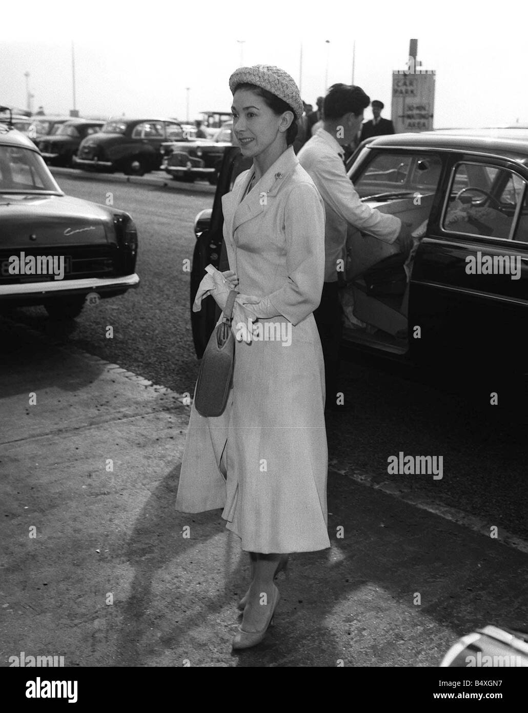 Dame Margot Fonteyn 1959 all'Aeroporto di Londra Dame Margot Fonteyn 1919 91 British prima ballerina Pres della Royal Academy di Dan Foto Stock