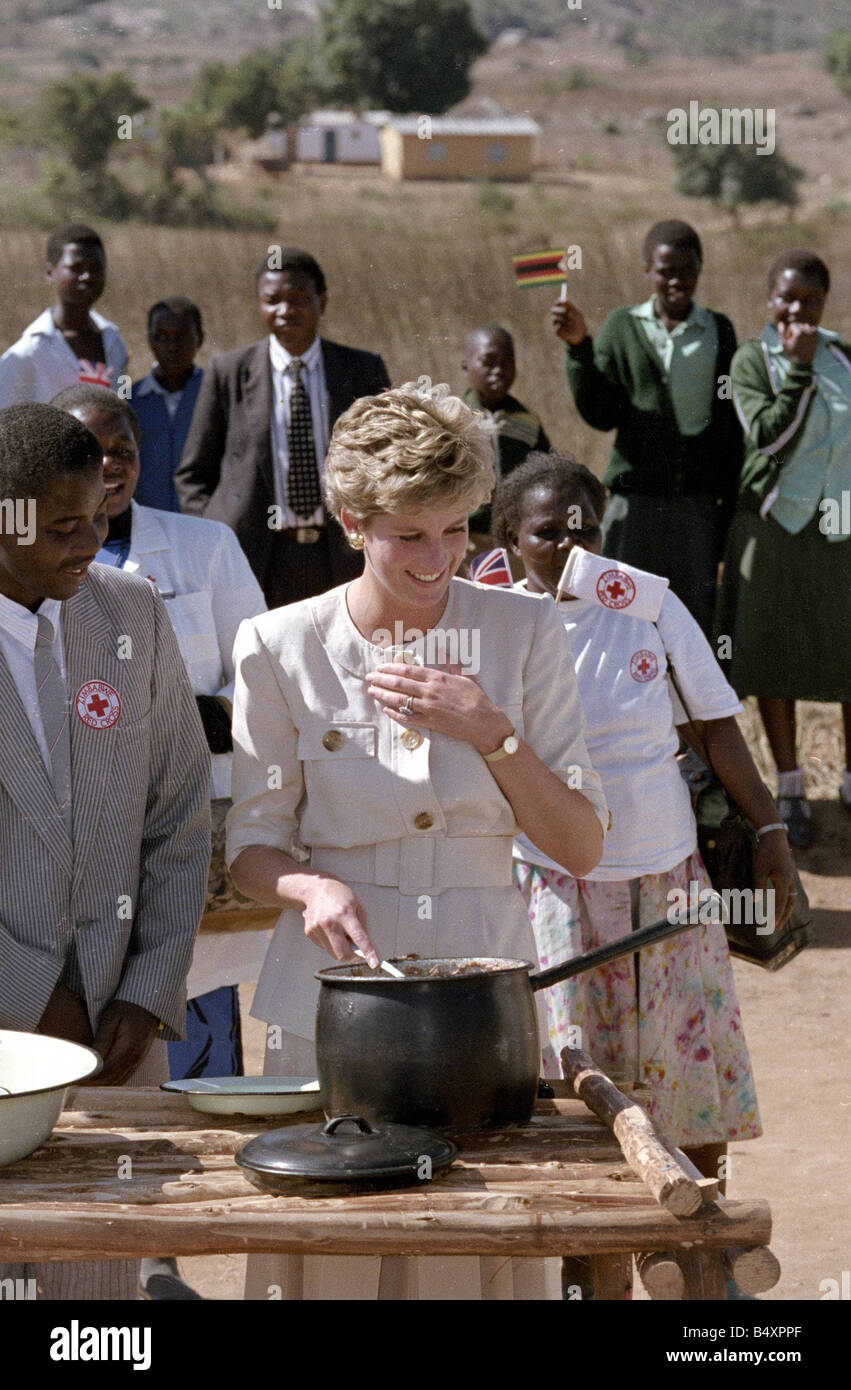 La principessa Diana Visita d'oltremare Zimbabwe 1993 19 07 1993 Foto Stock