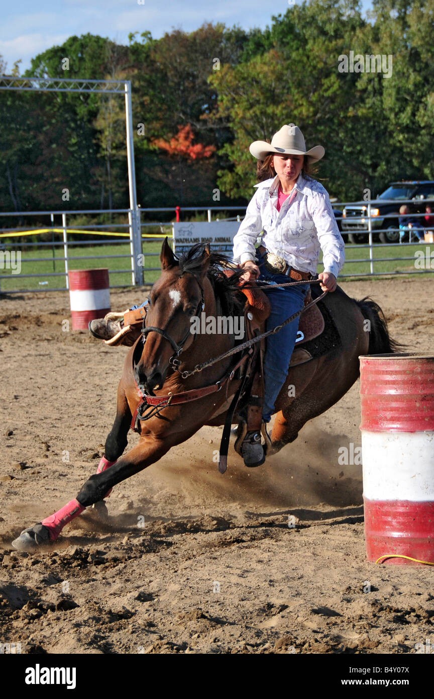 Alta scuola ragazzi e ragazze Rodeo concorrenza Port Huron Michigan Foto Stock