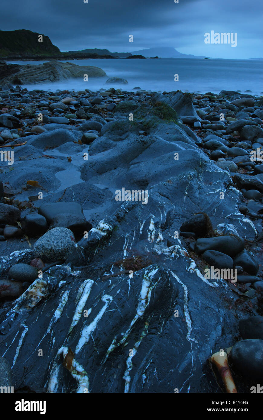 Buio serale, Isle of Seil, Argyll, Scotland, Regno Unito Foto Stock