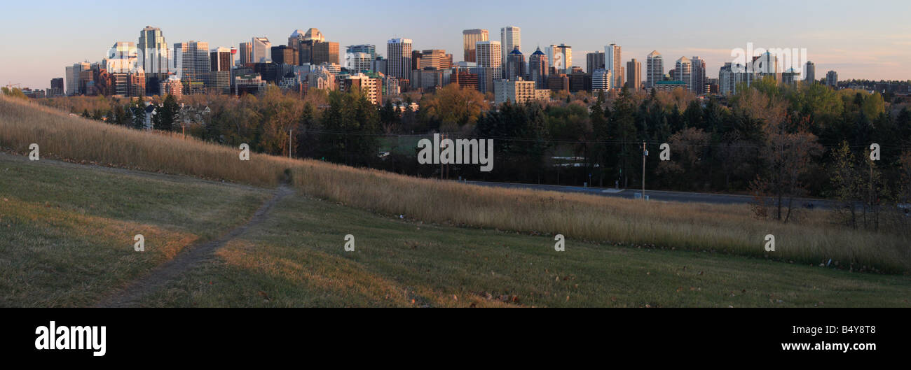 Calgary downtown panorama, Alberta Foto Stock