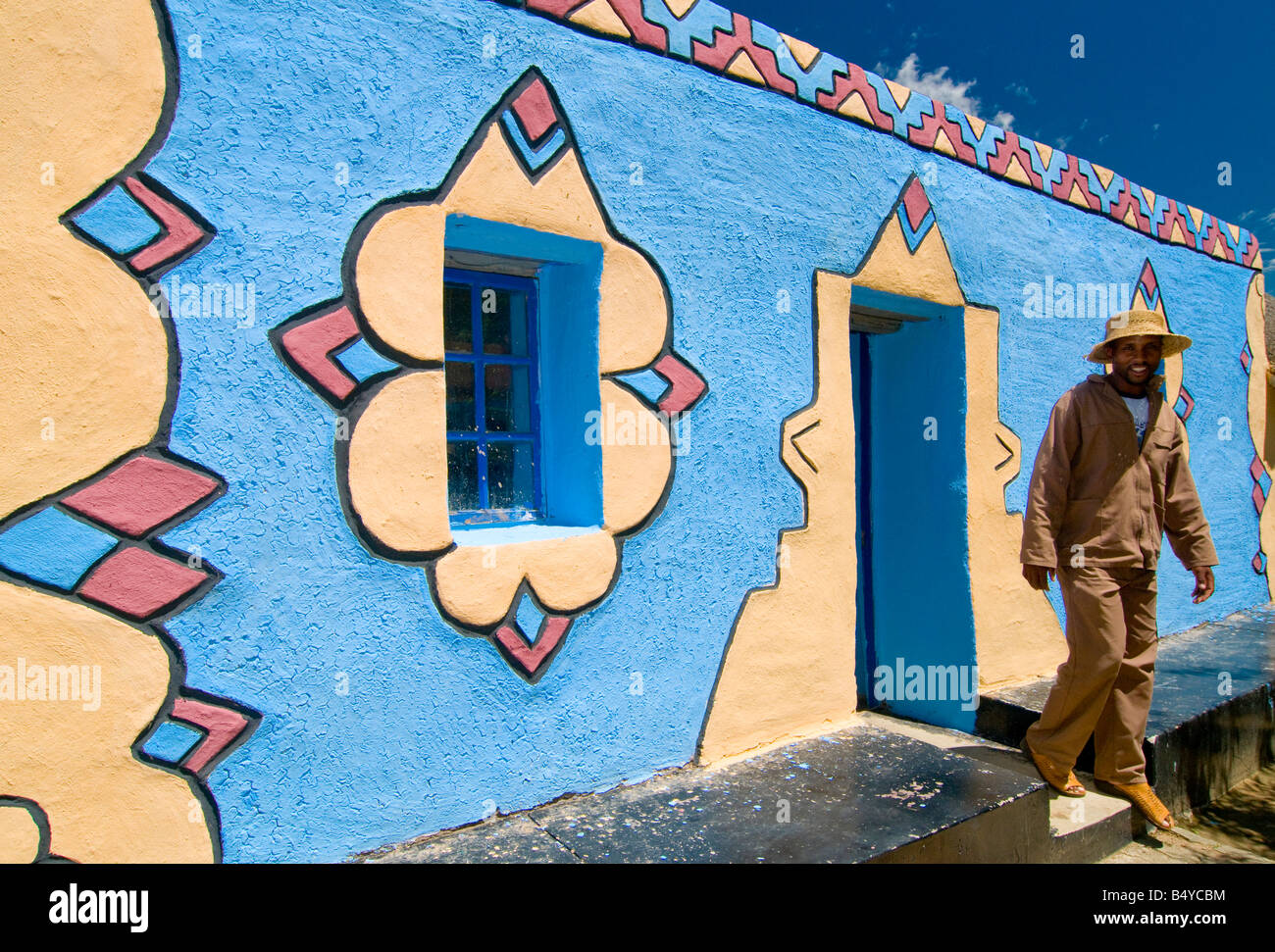 Basotho Villaggio Culturale, Golden Gate National Park, stato libero, Sud Africa Foto Stock