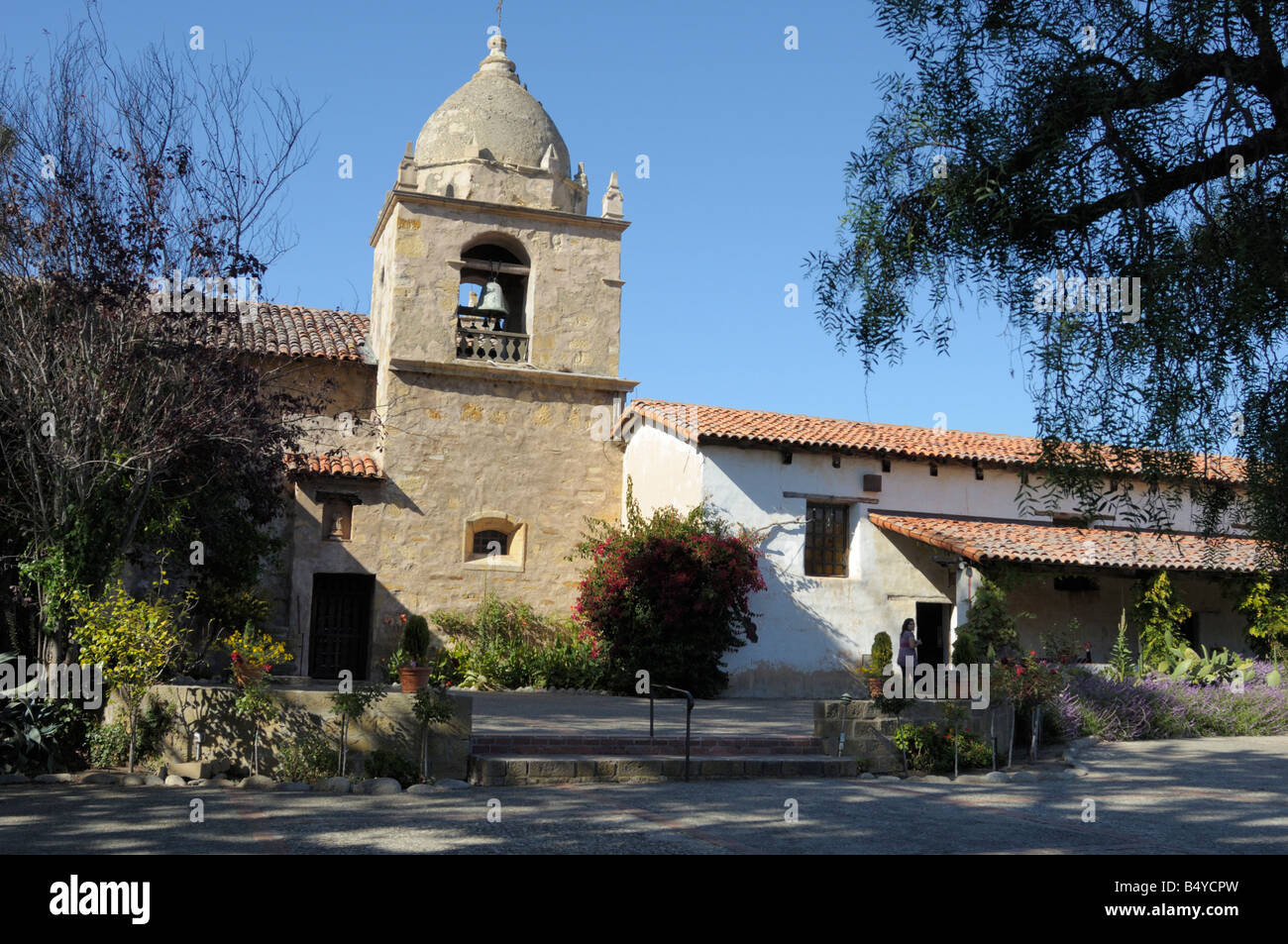 Il Carmel Mission, "Basilica la missione di San Carlo Borromeo de Carmelo', Carmel California National Historic Site Foto Stock