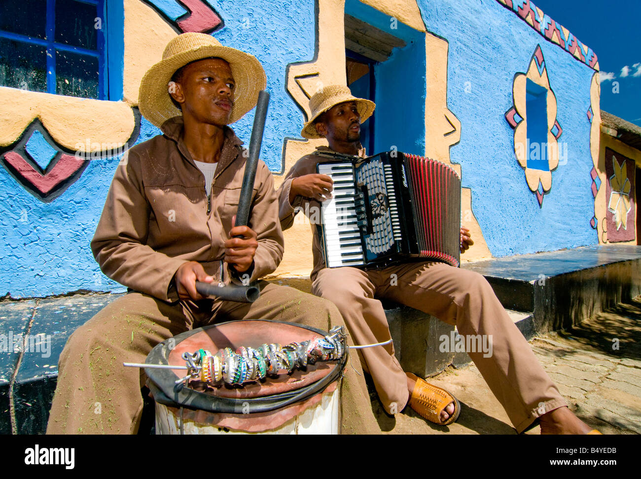 Basotho Villaggio Culturale, Golden Gate National Park, stato libero, Sud Africa Foto Stock