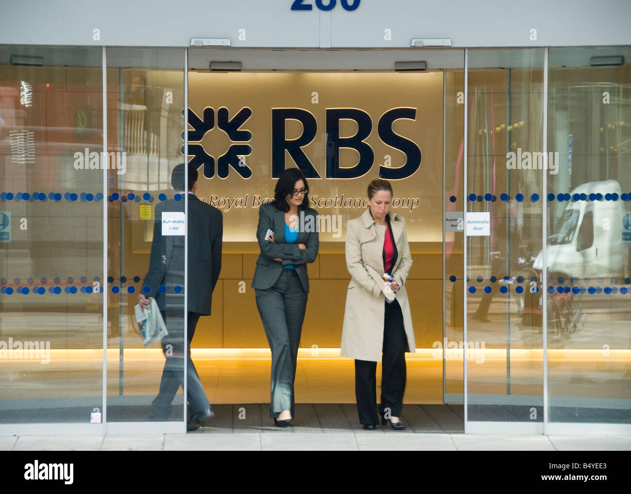 Royal Bank of Scotland ingresso nella città di Londra Foto Stock